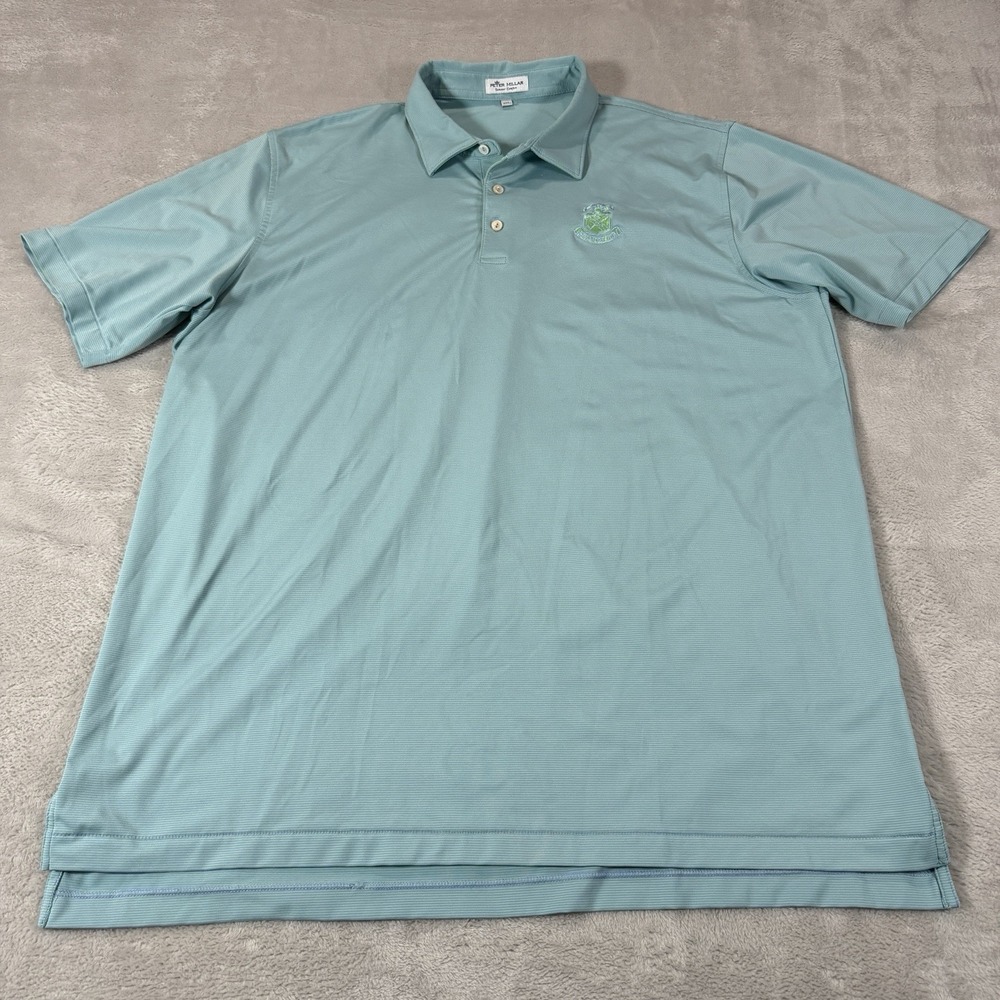Peter Millar Sharon Golf Mens XXL Green Anchors All Over Stretch Jersey Polo